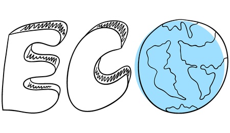 eco inscription is isolated on a white backgroundのイラスト素材