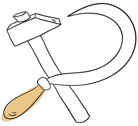 Vector hammer and sickle on a white backgroundのイラスト素材