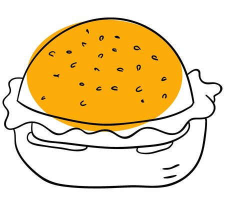 Vector hamburger is isolated on a white backgroundのイラスト素材