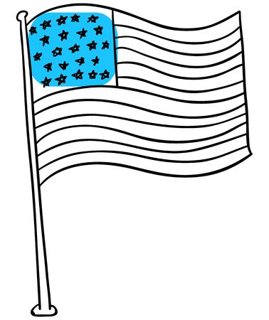 Vector American flag is isolated on a white backgroundのイラスト素材