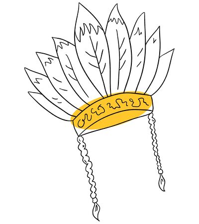 Vector Native hat is isolated on a white backgroundのイラスト素材