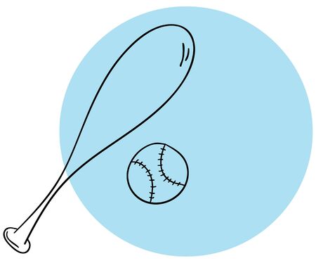 Vector baseball bat and ball on a white backgroundのイラスト素材