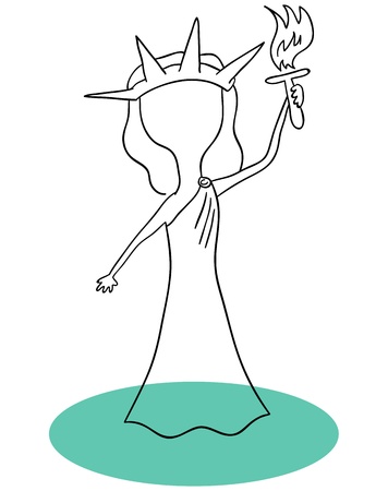 Vector Statue of Liberty is isolated on a white backgroundのイラスト素材