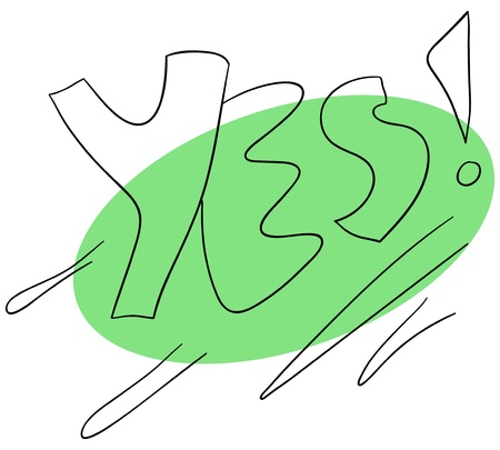 Vector Yes inscription on a white backgroundのイラスト素材