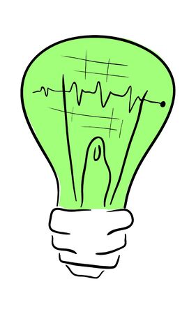 Vector doodle bulb is isolated on a white backgroundのイラスト素材