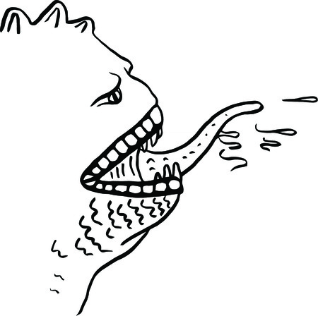 Vector doodle monster on a white backgroundのイラスト素材