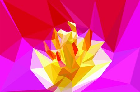Vector triangular pink and yellow  tulip flowerのイラスト素材