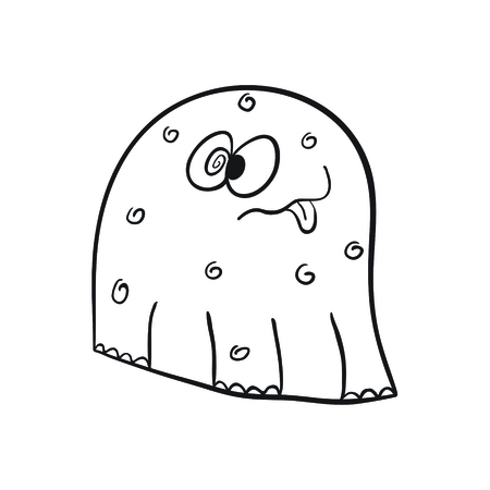 Vector funny doodle monster on a white backroundのイラスト素材