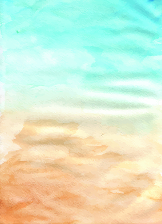 Vector abstract blue and sand watercolor backgroundのイラスト素材
