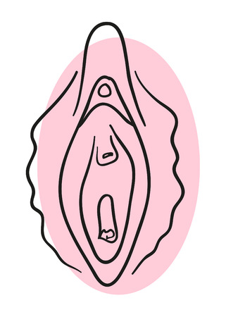 Vector doodle vagina on a white backroundのイラスト素材