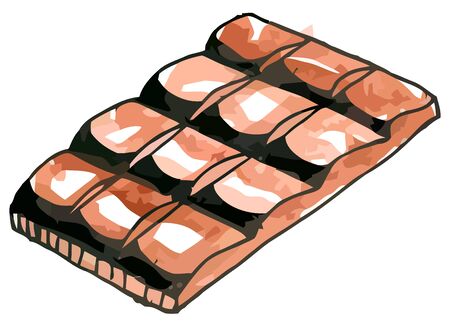 Vector watercolor chocolate b0ar on a whie backgroundのイラスト素材