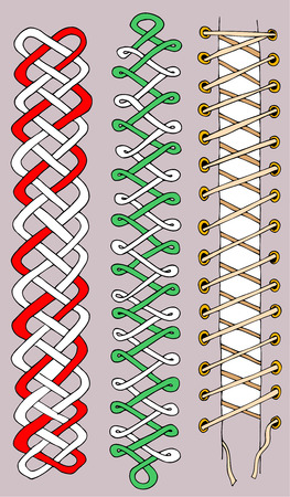 Vector ornaments and lacing on a broun backgroundのイラスト素材