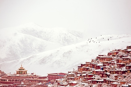 China, Sichuan color Daxian, WUMING Buddhist Instituteの写真素材