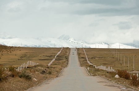 Western China, under the highway snowの写真素材