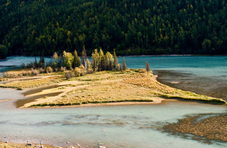 China Xinjiang scenery, Kala Si Lake の写真素材