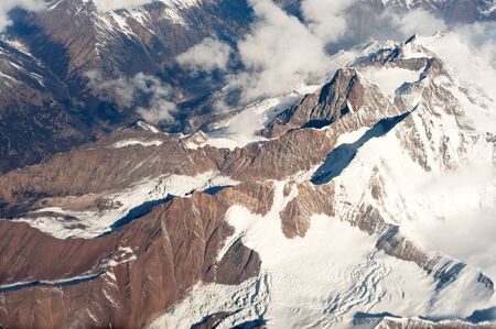 Bird's eye view on the plane, the Himalayas
の写真素材