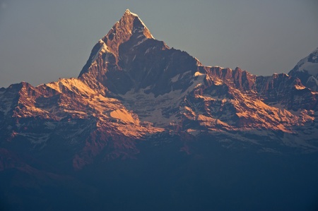 Nepal Pokhara, Fishtail peakの写真素材
