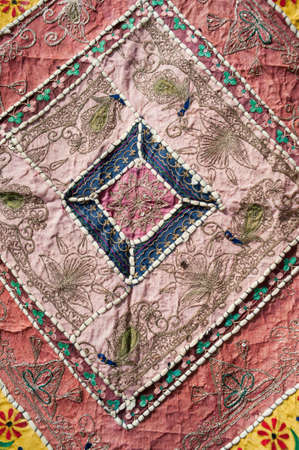 Colorful fabrics for sale, India.の写真素材