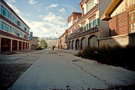 China Sichuan Ganzi Tibetan housesのeditorial素材