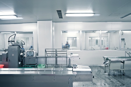 Technicians working in the pharmaceutical production lineのeditorial素材