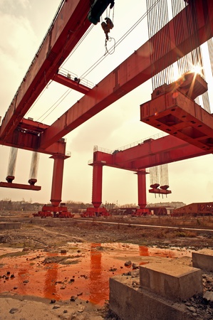 China, high-speed rail constructionの写真素材