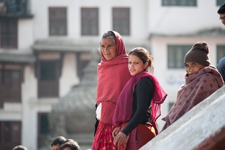 Kathmandu, Nepal  January 29, 2012, did not know the name of the Nepalese, walk around the temple, Buddhism in Nepal, has a deep faith, Kathmandu, 2012のeditorial素材