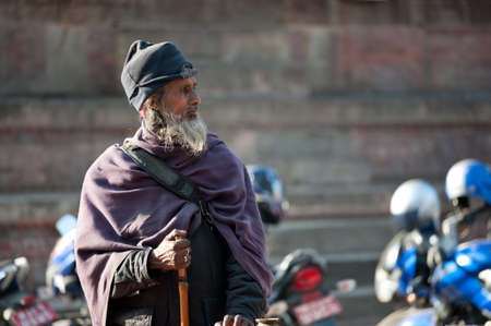 Kathmandu, Nepal  February 4, 2012, do not know Nepalese rest before the temple, Buddhism in Nepal, has a deep faith, Kathmandu, 2012のeditorial素材