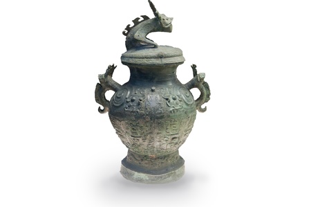 Chinese ancient bronze vessels, the Warring States period bronze (475 BC - 221 BC)の写真素材