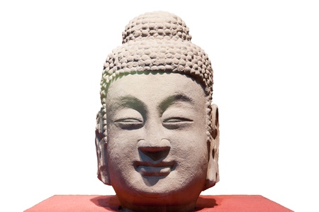 Chinese ancient stone Buddha headの写真素材
