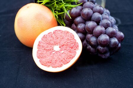 Fruits, grapes, citrusの写真素材