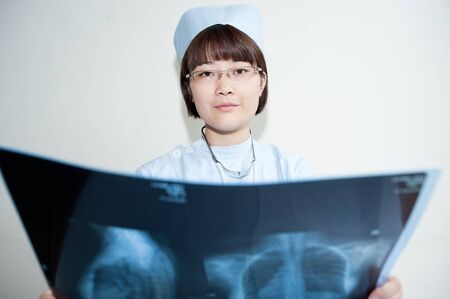 Female doctors at the X-ray の写真素材