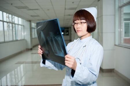 Smiling nurse at work