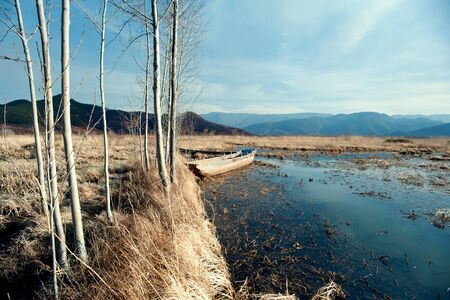 The China Yunnan morning Lugu Lakeの写真素材