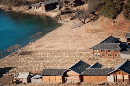 Yunnan, China, Lugu Lake sceneryの写真素材