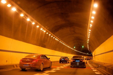 Vehicles through the tunnelの写真素材
