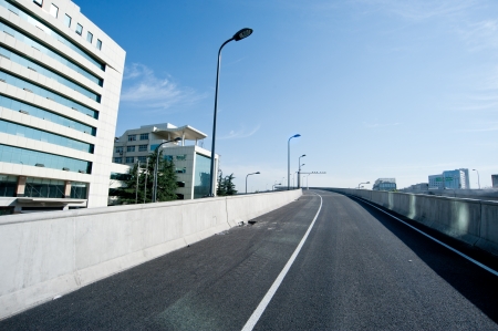 Panoramic city overpassの写真素材