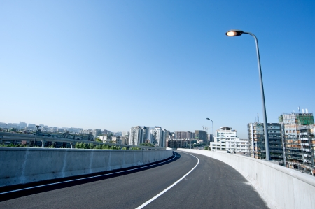 Panoramic city overpassの写真素材