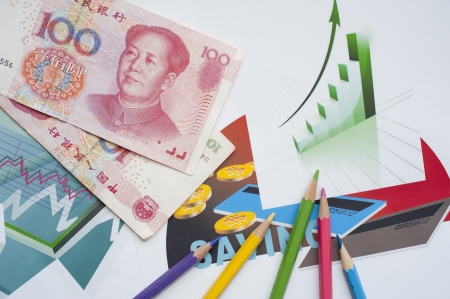 Financial statements, Painted Figureの写真素材