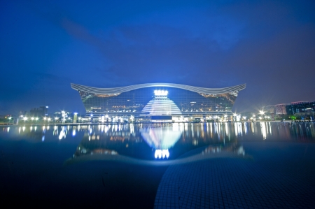 Global Center in Chengdu, China Nightのeditorial素材