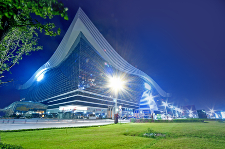 Global Center in Chengdu, China Nightのeditorial素材