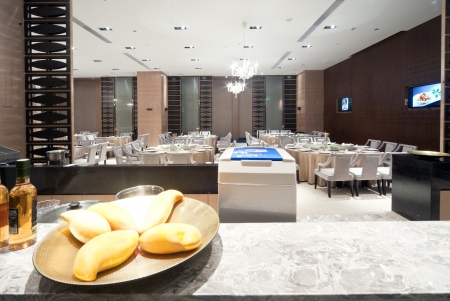 The restaurant is decoratedのeditorial素材