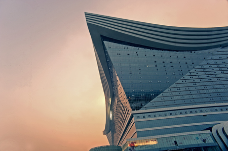 Global Center in Chengdu, China Nightのeditorial素材