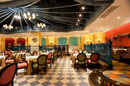 Upscale Western-style restaurant is decoratedのeditorial素材