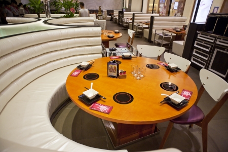 Upscale restaurant decorationのeditorial素材