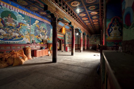 Tibetan Buddhism temple inside のeditorial素材