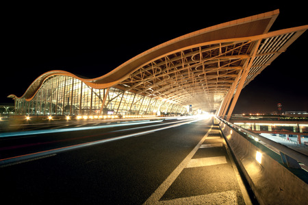 Shanghai Airport Nightのeditorial素材