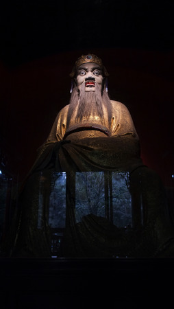 Worship statue in Chinese templeの写真素材