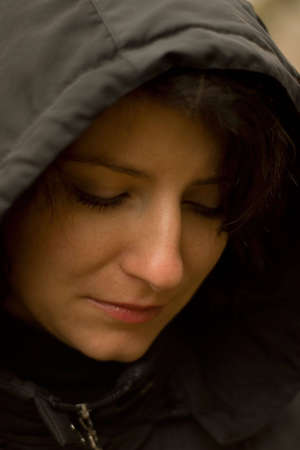 This is beautifull melancholy girl. Photo - October 2009.の写真素材