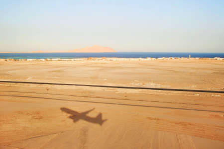 the shadow of the planeの写真素材
