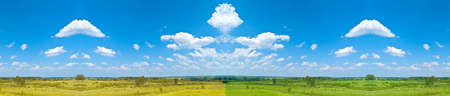 beautiful summer and autumn landscape natural nature